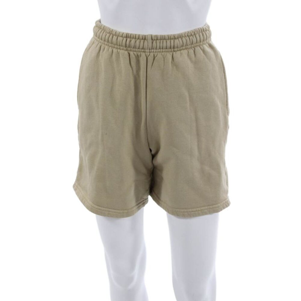 Riley Unisex Sweat Shorts Beige Cotton Blend Size S